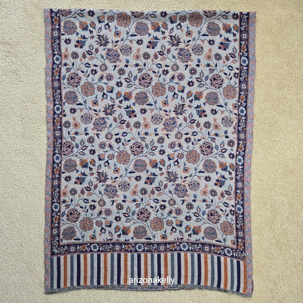 NWOT Cashmere Jacquard Jamawar Scarf Shawl - Picture 12 of 15